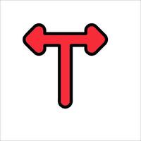 A red and black letter t on a white background vector