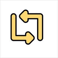 A yellow arrow pointing to the left and right vector