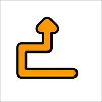 A yellow arrow pointing up and a black arrow pointing down vector
