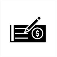 A check with a pen and dollar sign icon vector
