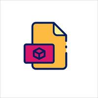 A file folder with a red box on it vector
