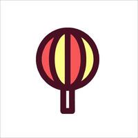A red and yellow chinese lantern icon vector
