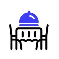 A restaurant table with a dome over it vector