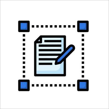 A document with a pen and a square vector