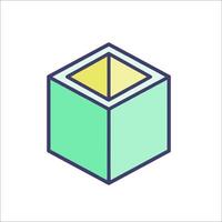 A cube with a yellow top and green bottom vector