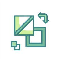 A green square with arrows pointing to it vector