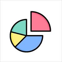 A colorful pie chart icon on a white background vector