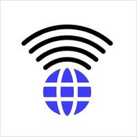 The wifi icon with a globe vector