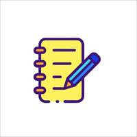 A notebook with a pencil and a pen icon vector