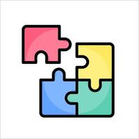 A colorful puzzle piece icon on a white background vector