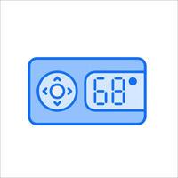 A blue and white icon of a remote control vector