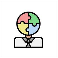 A person with a puzzle piece in his head vector