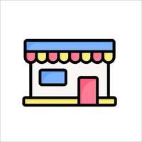 A colorful icon of a store building vector