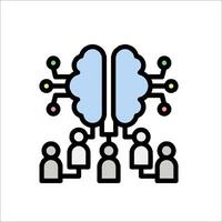 Brain network icon vector
