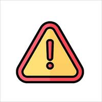 A yellow warning sign with an exclamation mark vector