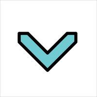 A blue arrow icon with a v in the middle vector