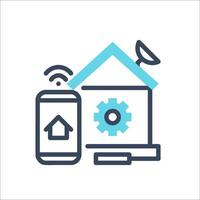 Smart home line icon vector