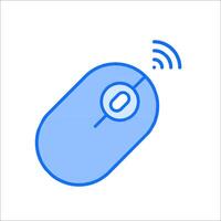 A blue mouse with a wireless symbol on it vector