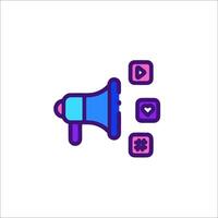 A megaphone with icons and icons vector