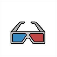 3d glasses icon vector