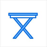 A blue table with a cross on it vector