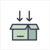 A moving box with arrows pointing up vector