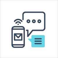 Mobile phone and chat icon vector