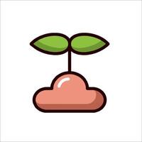 A cartoon plant sprouting from a cloud vector