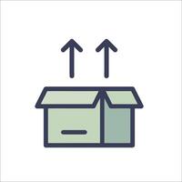 A moving box with arrows pointing up vector