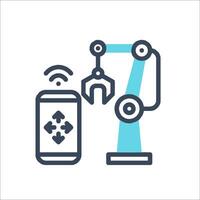 A robot and a smartphone icon vector