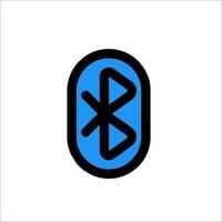 A blue and black bluetooth symbol on a white background vector