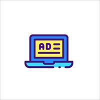 An ad on a laptop computer vector