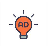 An ad with the word ad inside a light bulb vector