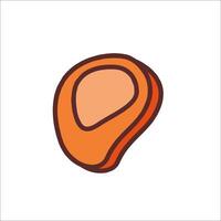 A piece of meat is shown in a flat style vector