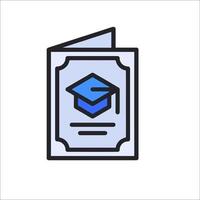 A graduation cap icon on a white background vector