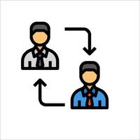 Two people are connected by a line icon vector