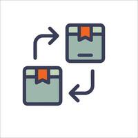 A box with a ribbon on it and a box with a ribbon on it vector