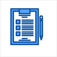 A clipboard with a pen and check list icon vector