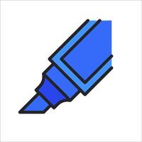 A blue pen with a blue tip on a white background vector