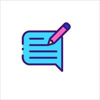 A pen and paper icon with a speech bubble vector