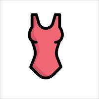 A pink swimsuit on a white background vector