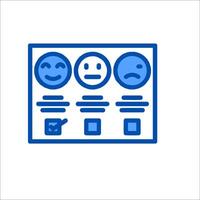 A blue icon with three smiley faces vector