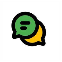 A green and yellow chat bubble with a speech bubble vector