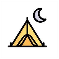 A tent with a moon and a tent vector