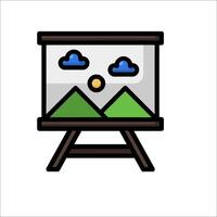 An illustration of a painting on a easel vector