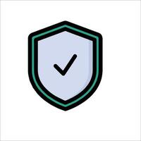 A shield with a tick mark on it vector