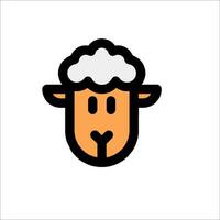 A sheep head icon in a flat style vector
