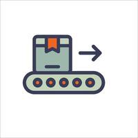 A line icon of a tank with a box on top vector