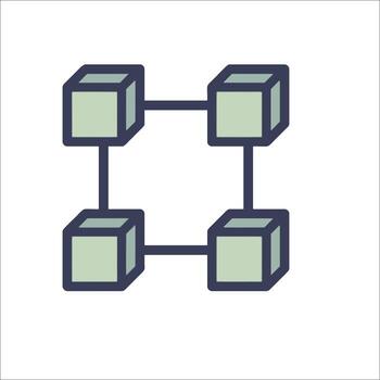 un bloquear diagrama de un red vector