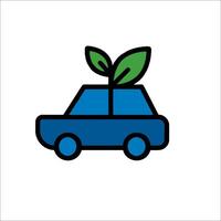 A car with a plant on top of it vector